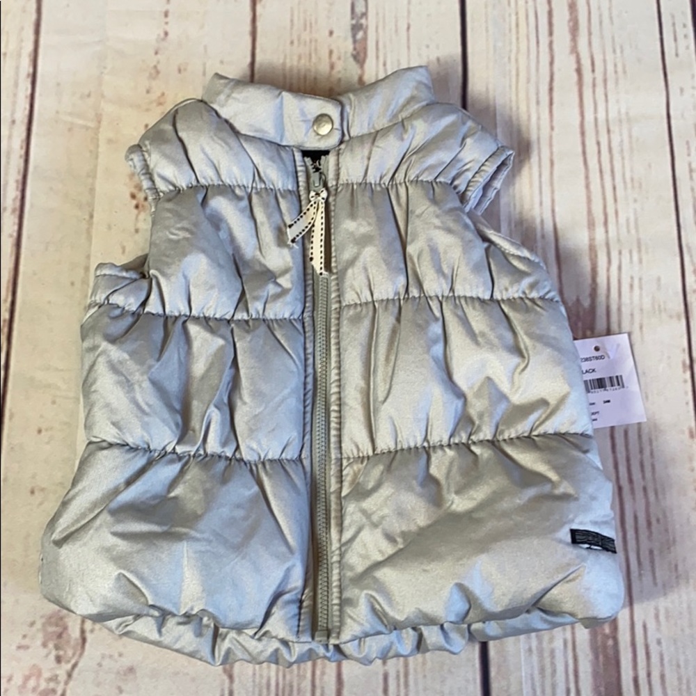 HUDSON girls Silver puff vest size 24M